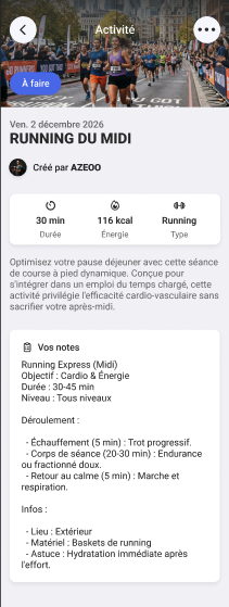 Running activity detail