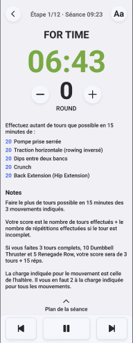 Cross training for-time session